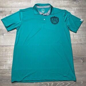 Proud 90 Shirt Polo Gaston Country Club Mens L Teal Green Performance Golf Top